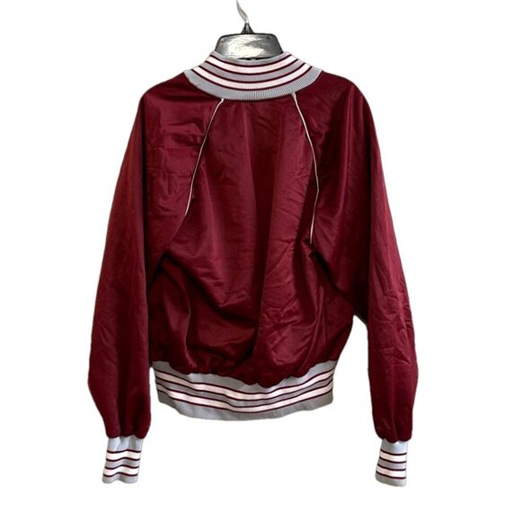 Vintage Bike by Southern Athletic Burgundy Satin ( Poly) Bomber Jacket, Size S - Picture 2 of 8